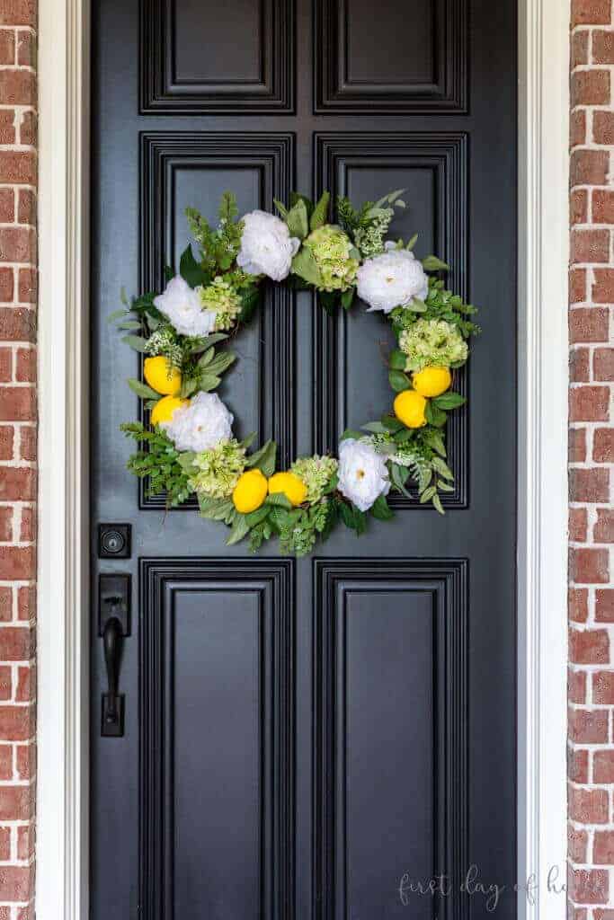 diy lemon front door wreath