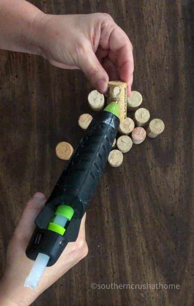 glueing wine corks together