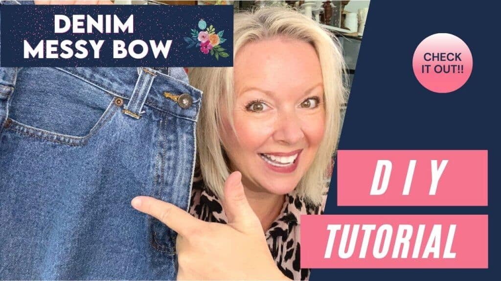 denim messy bow youtube thumbnail