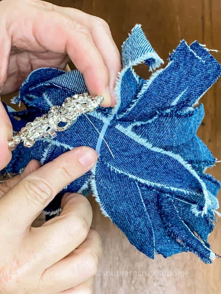 messy bow with embellishment