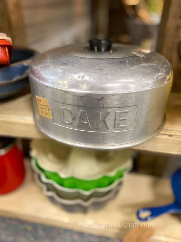 vintage aluminum cake carrier lid