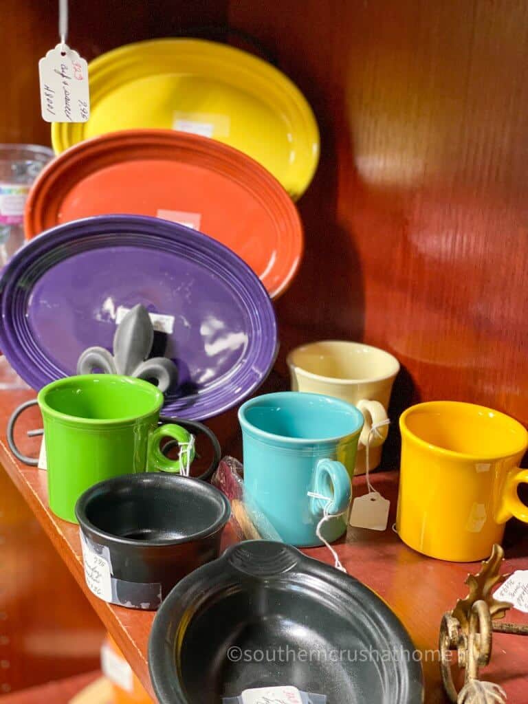 colorful fiesta ware display