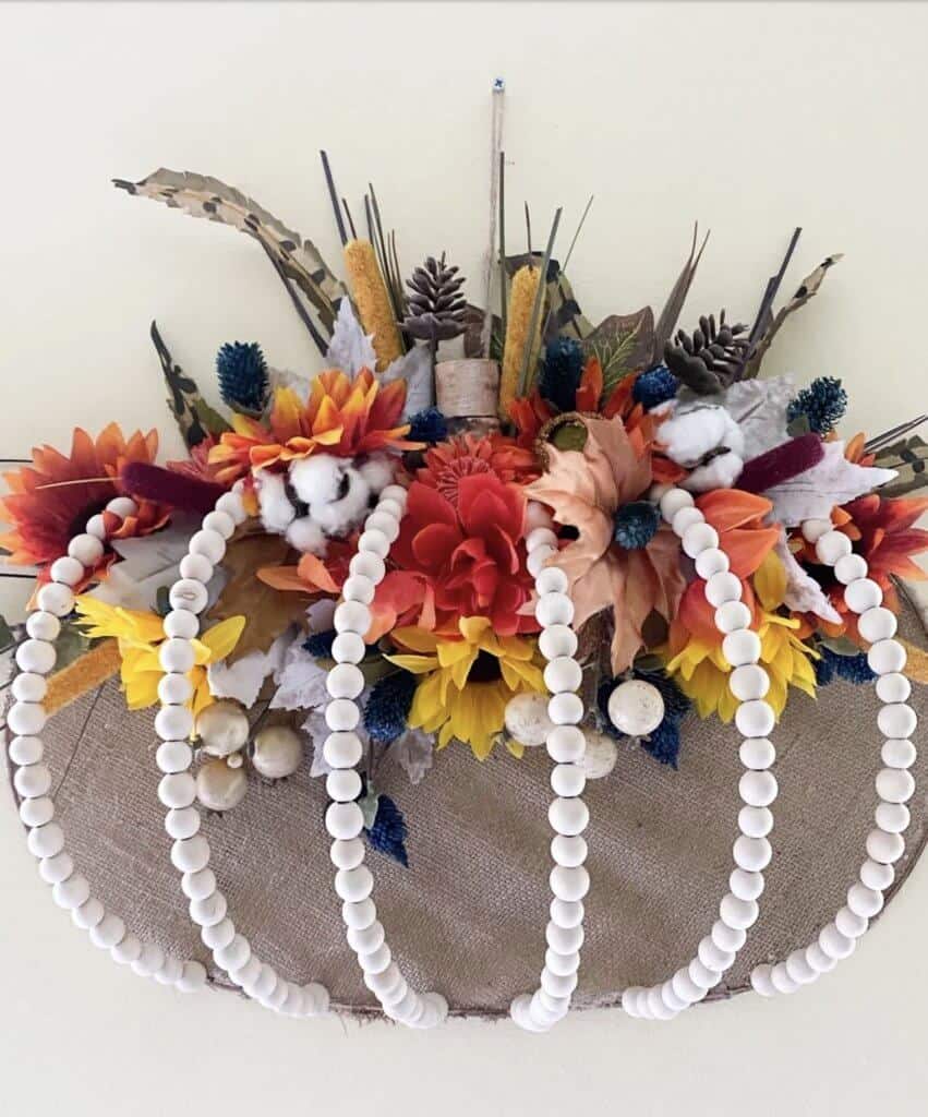 farmhouse style pumpkin wreath