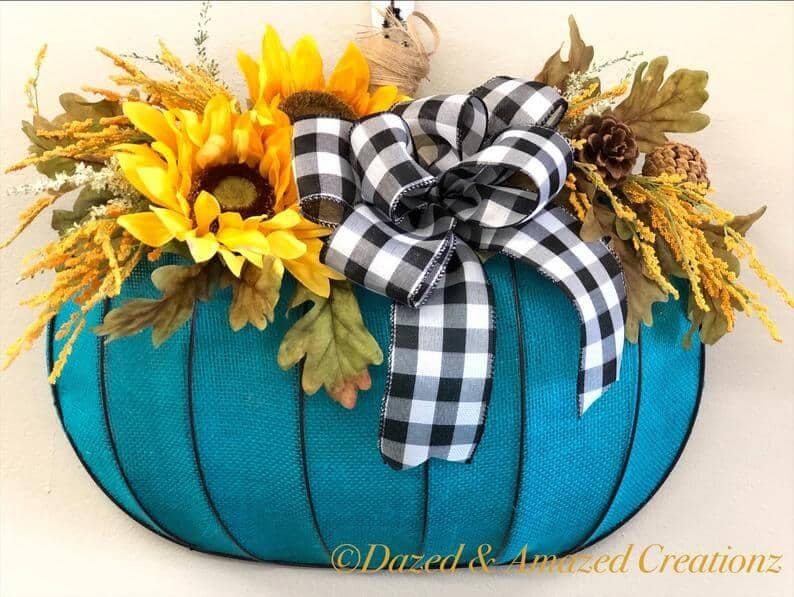 teal pumpkin wreath