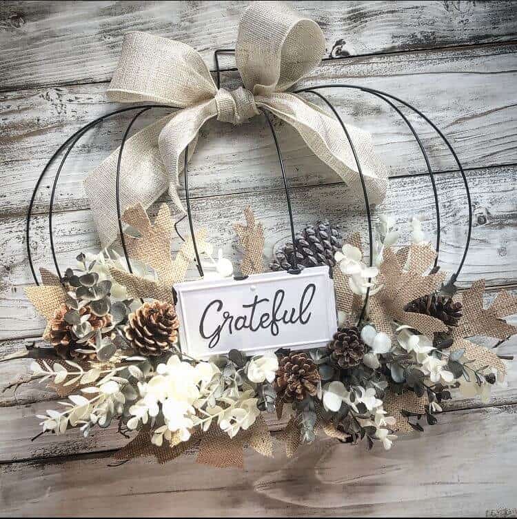 Fall Wreath Metal Wreath Frame Ideas Wire Pumpkin Dollar Tree