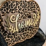 leopard foil pumpkin decor close up