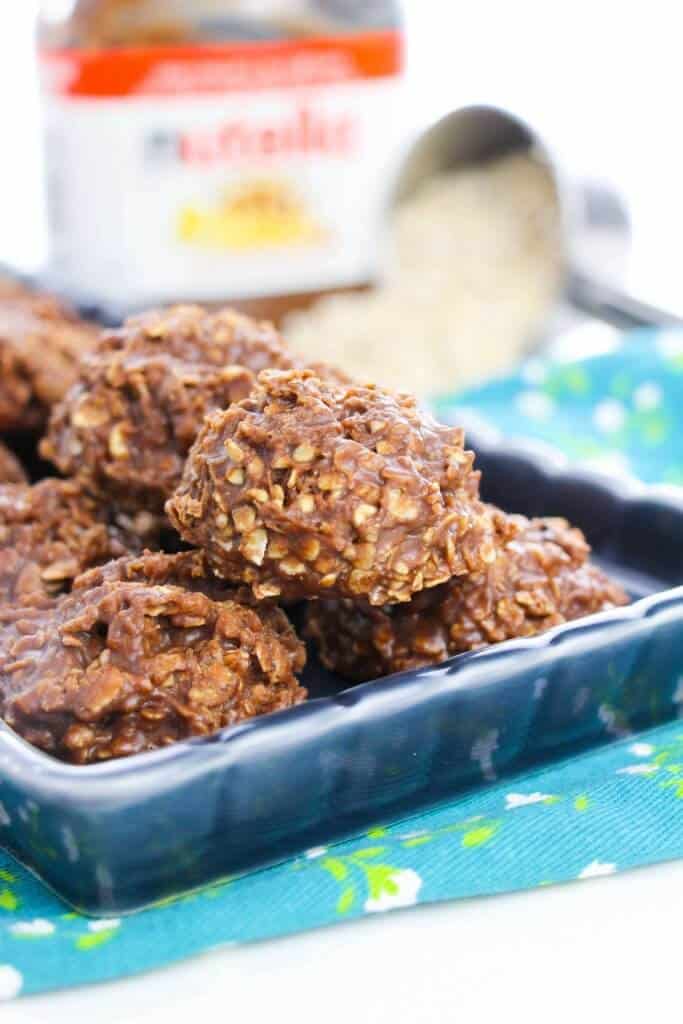 no bake nutella cookies on tray