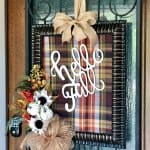 easy mesh bow on hello fall frame door decor