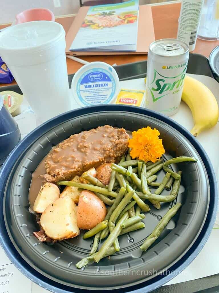 hospital meat and veggies