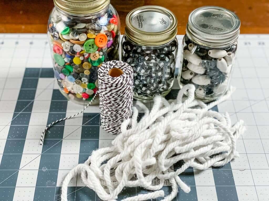 supplies for buffalo check beaded garland for Halloween