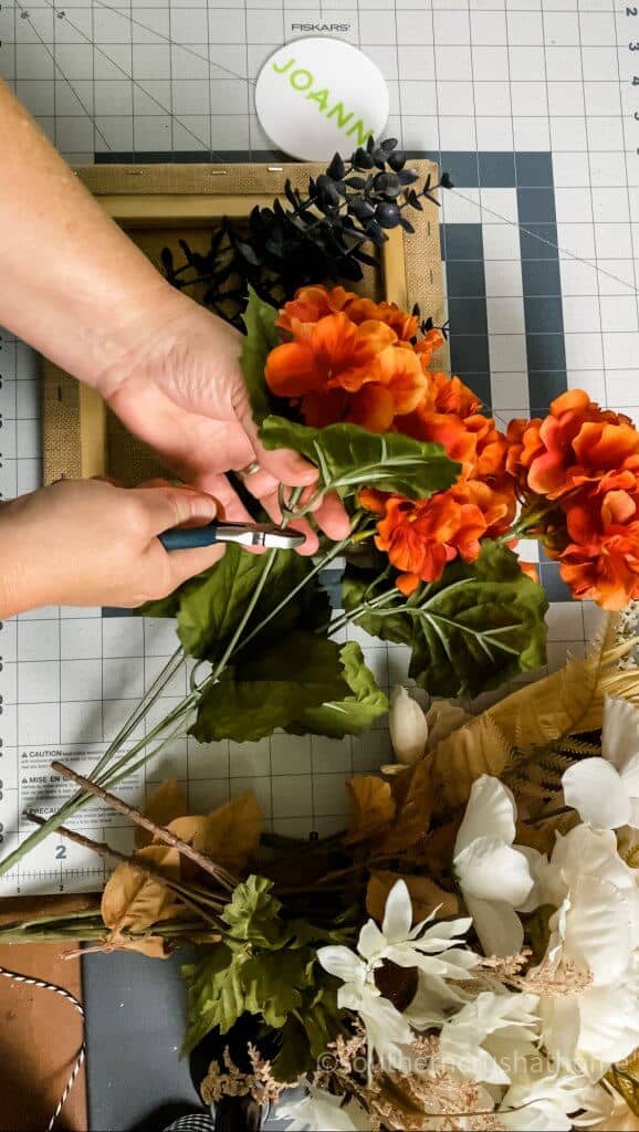 cutting fall stems for home sign