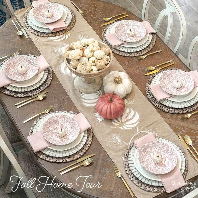 soft pink fall tablescape