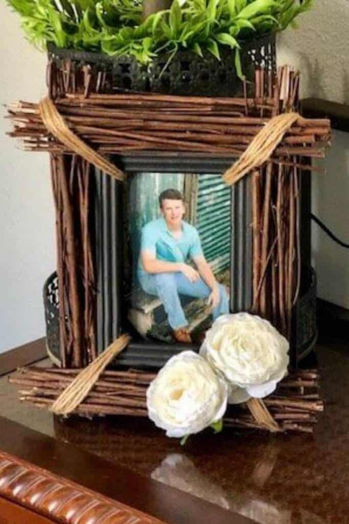 stick photo frame rustic diy