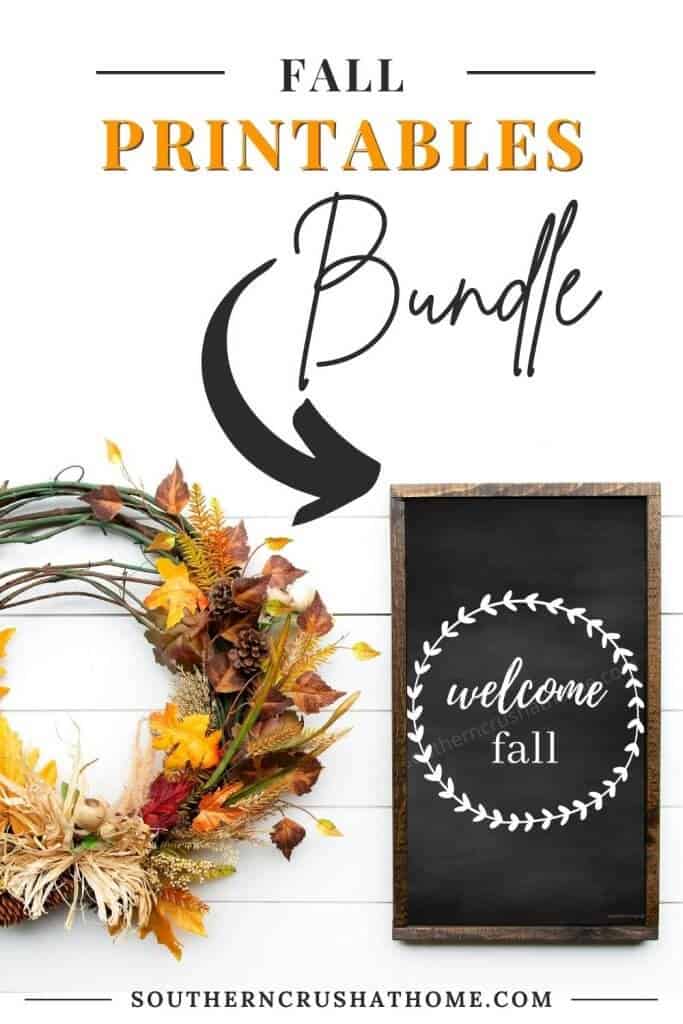 set of four chalkboard fall welcome printables