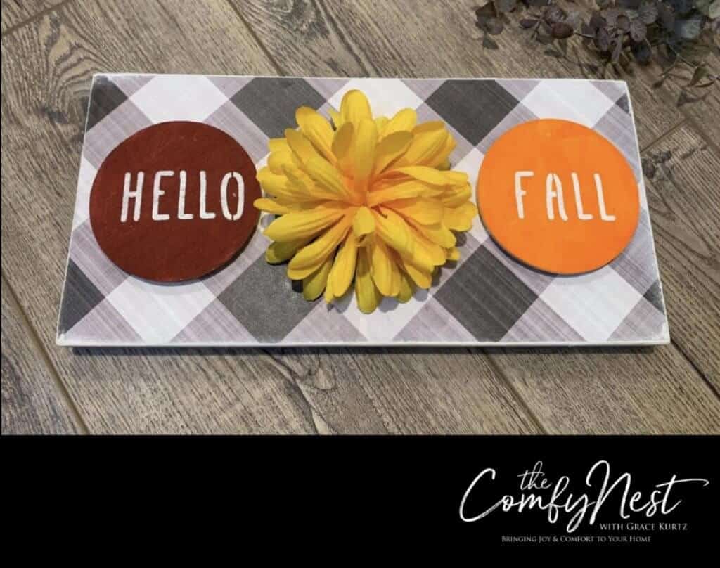 hello fall shelf sitter