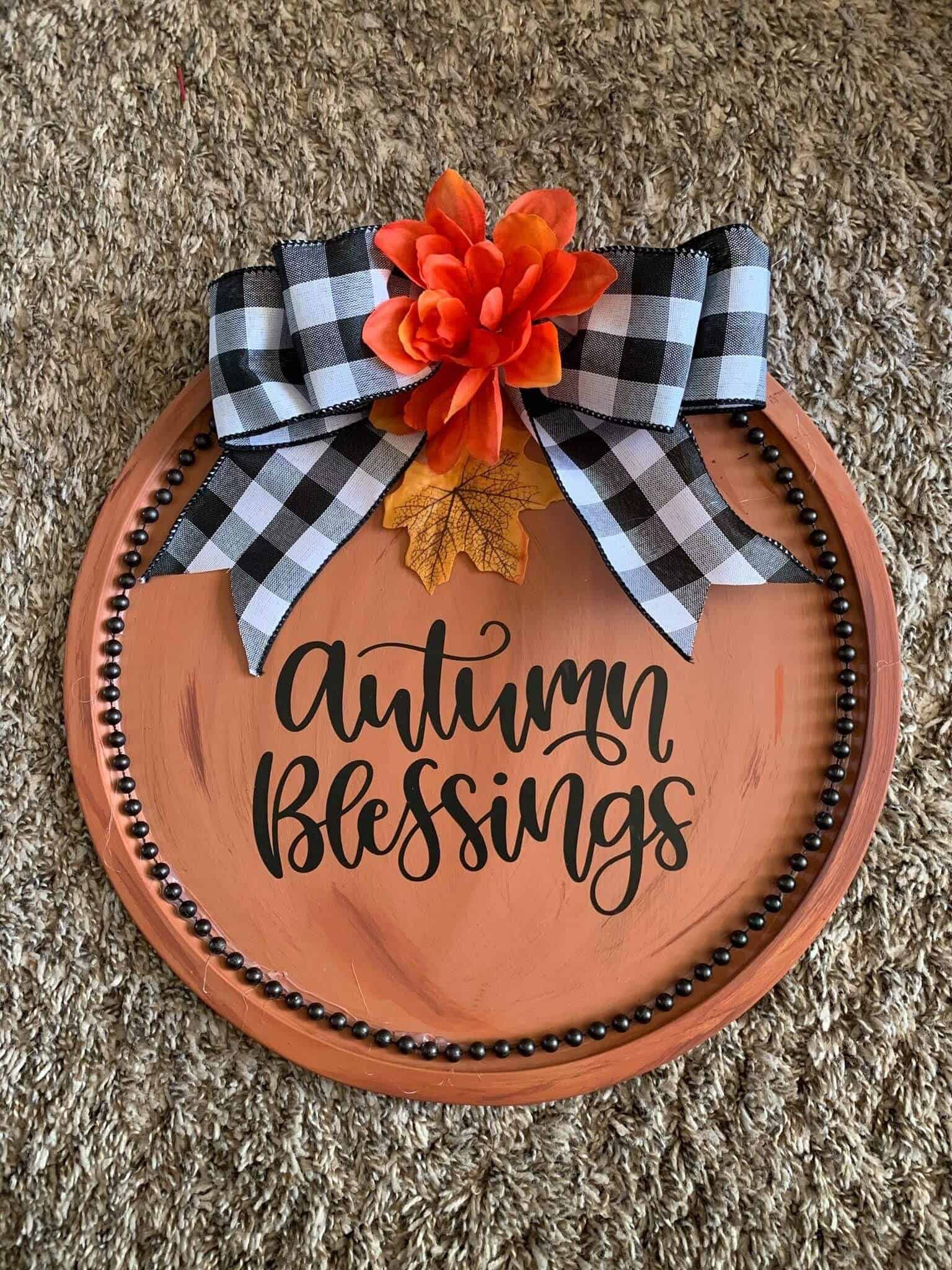 autumn blessing pizza pan decor