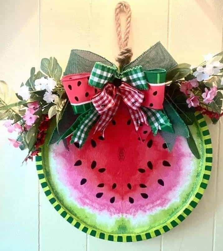 Watermelon Pizza Pan Wreath