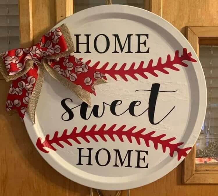 Home sweet home baseball pizza pan