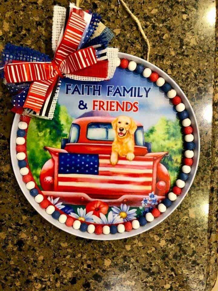 Vintage Truck Patriotic Pizza Pan