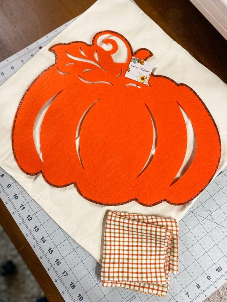 supplies for Dollar Tree pumpkin pillow