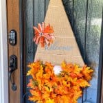 fall gnome door hanger on front door