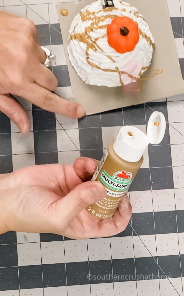 adding paint to faux whipped cream