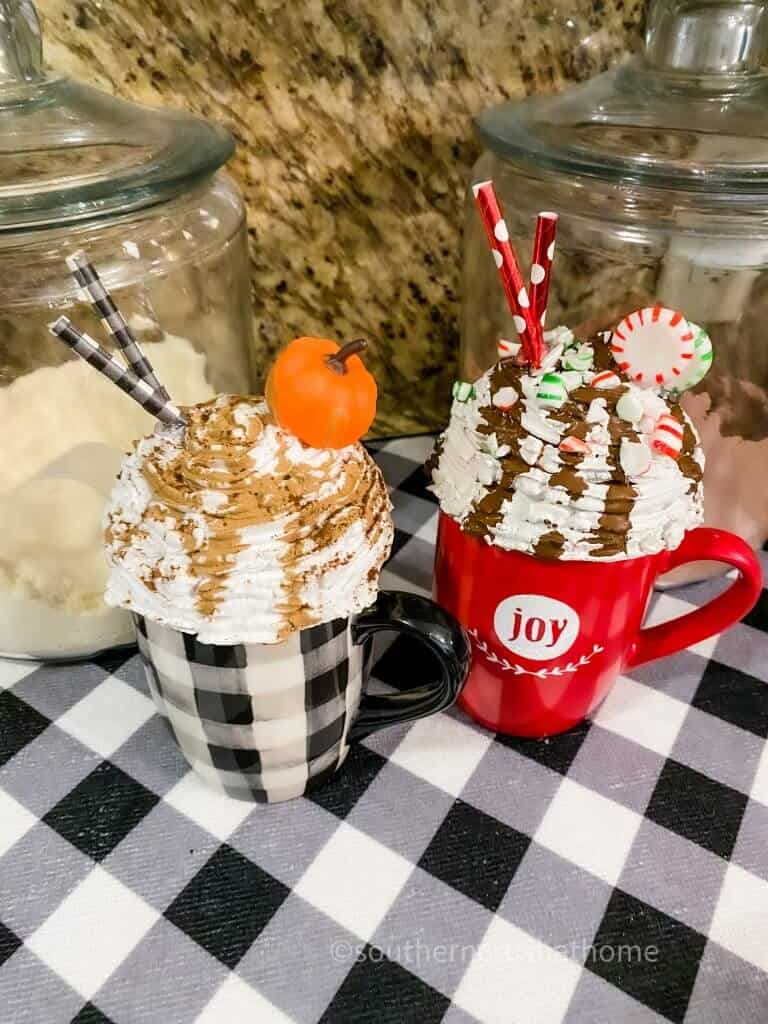 set of 2 whipped cream mug toppers