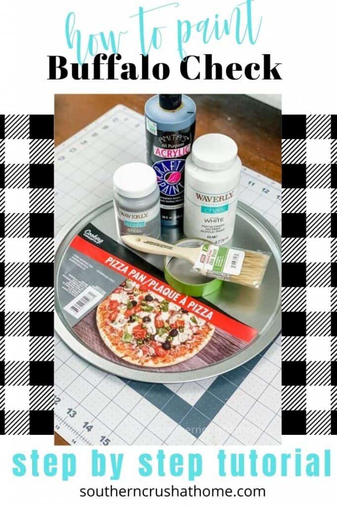 How to Paint Buffalo Check Video Tutorial (on a Dollar Tree Pizza Pan