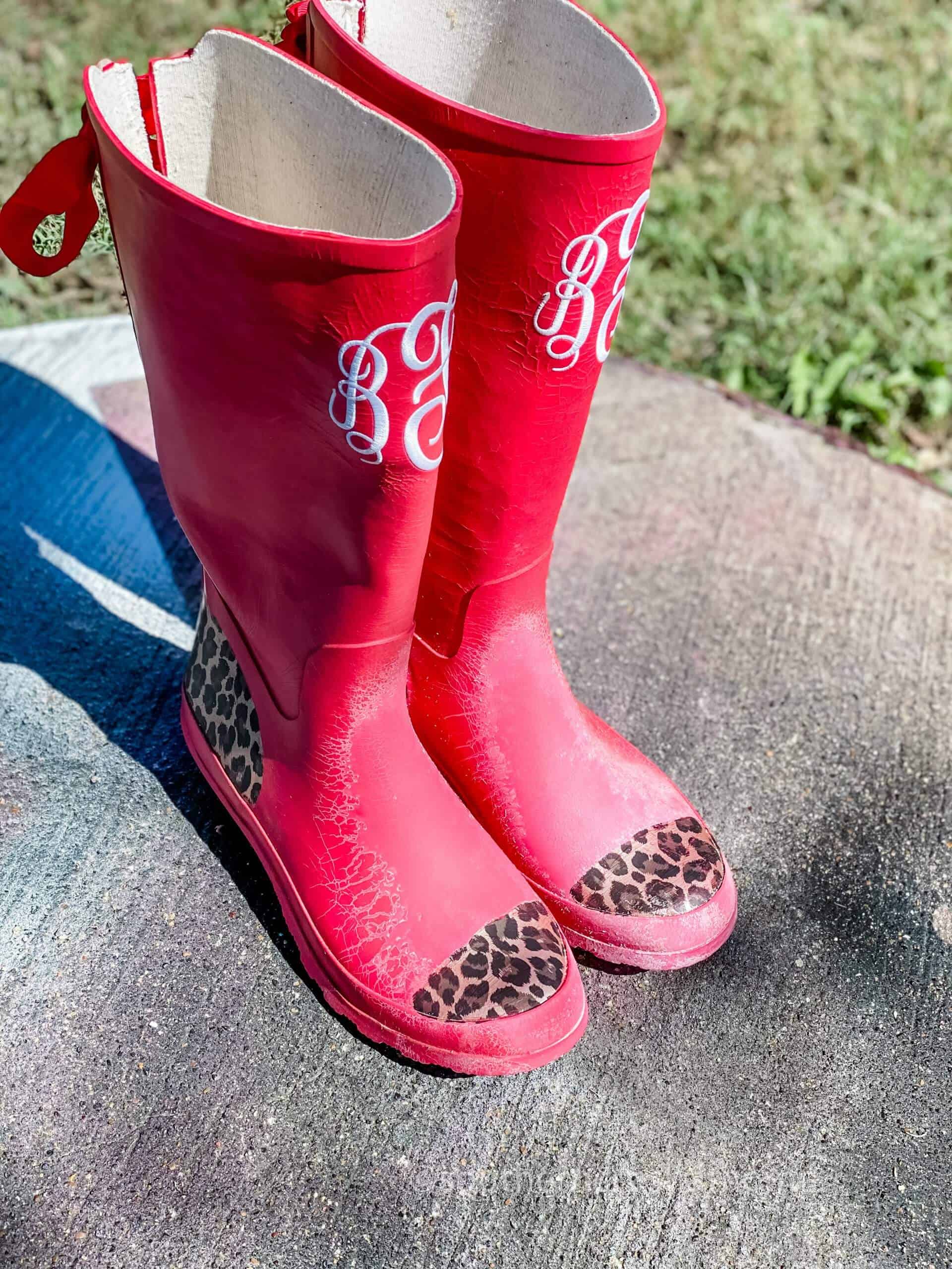 worn out rain boots