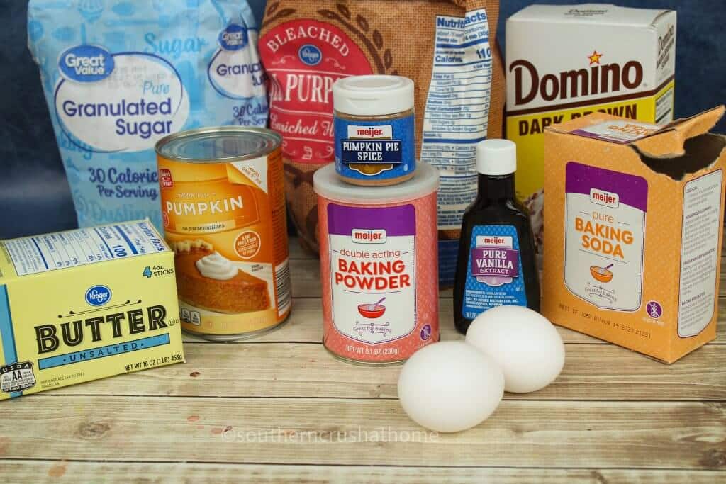 ingredients for pumpkin spice drop cookies