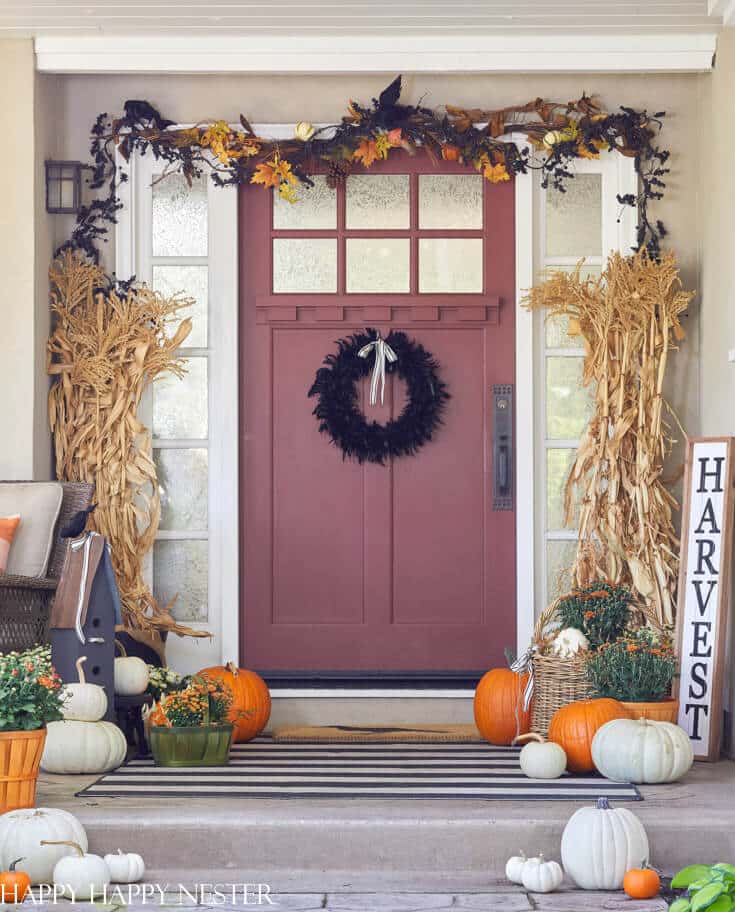 Fall entry with corn stalks