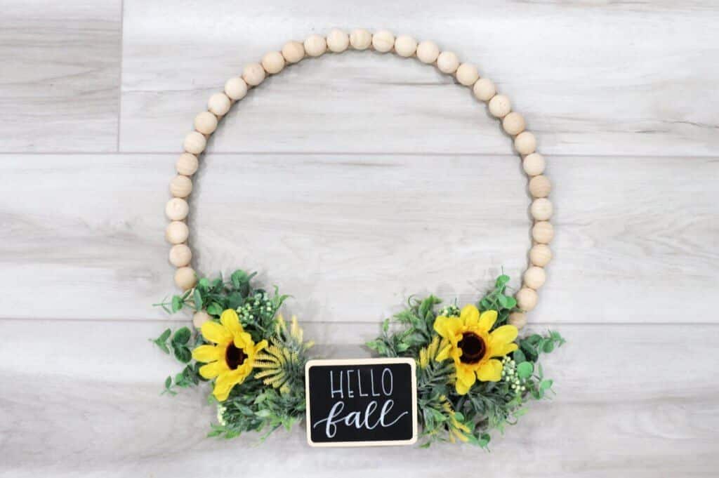 woood bead fall wreath