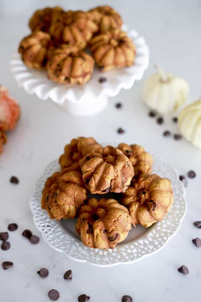 chocolate chip muffins on counter