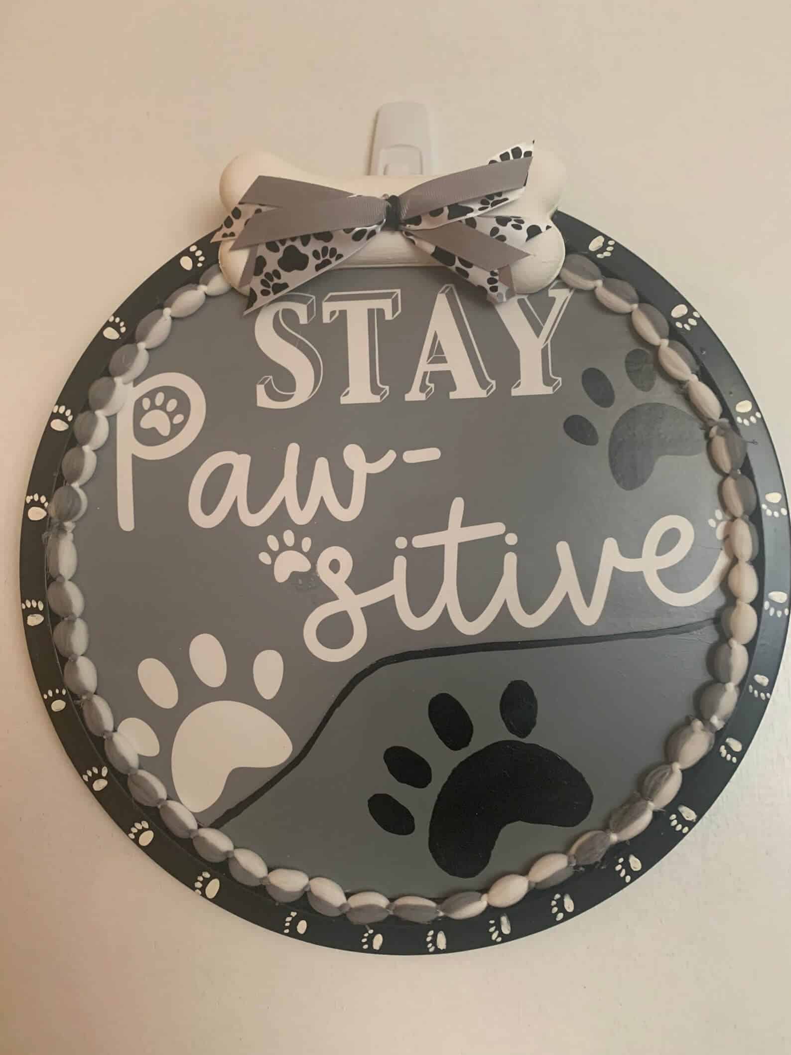 stay pawsitive dog pizza pan