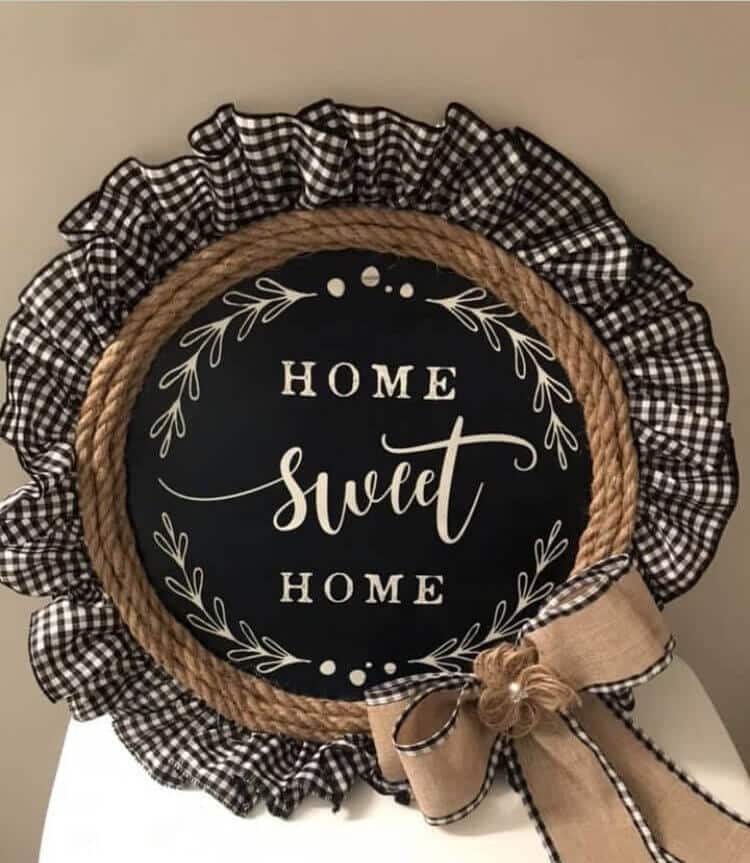 home sweet home pizza pan wreath
