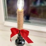 farmhouse candlestick diy in window