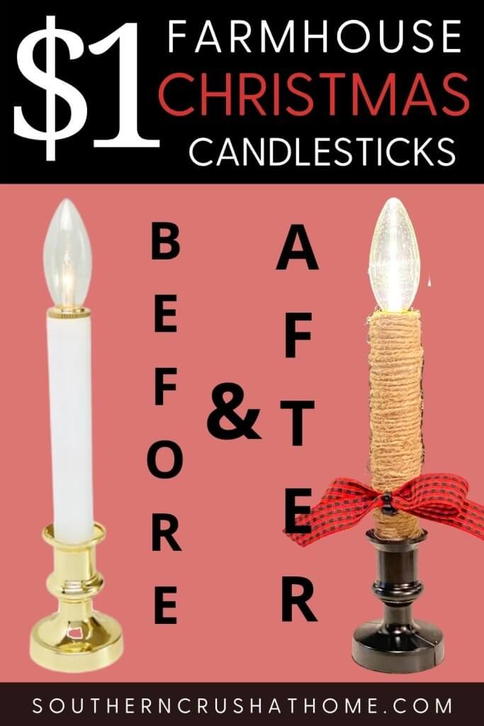 christmas candlesticks pin