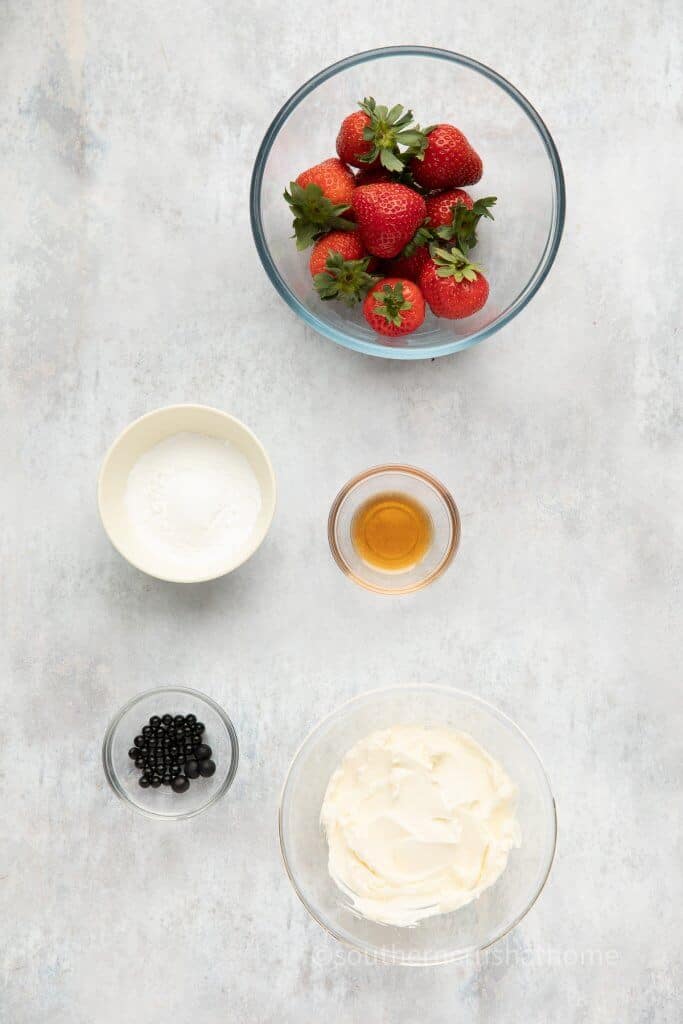 ingredients for stuffed strawberry santas