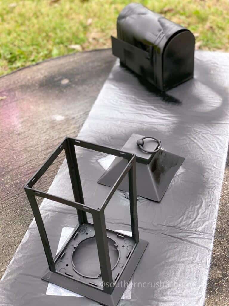 spray painting lantern