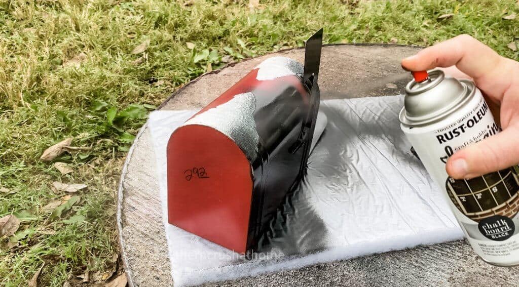 spray painting mailbox