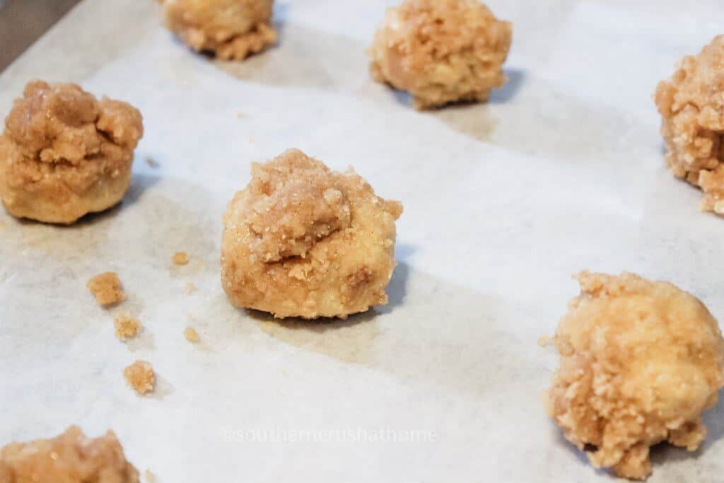 forming cookie dough balls