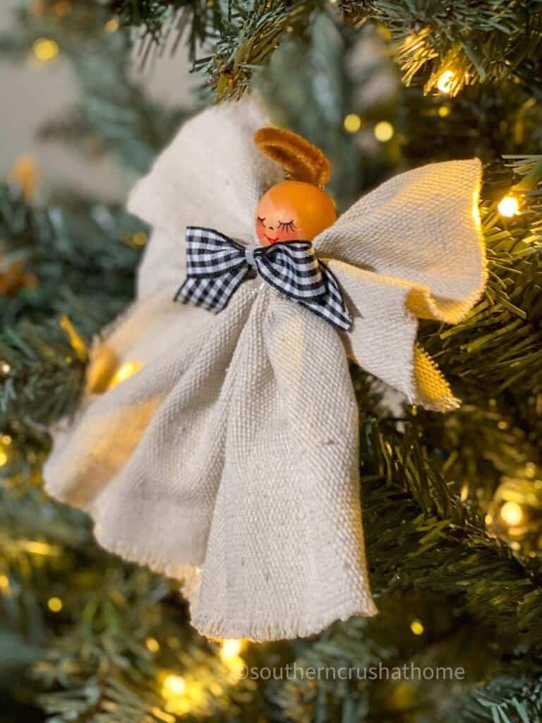 angel ornament on tree