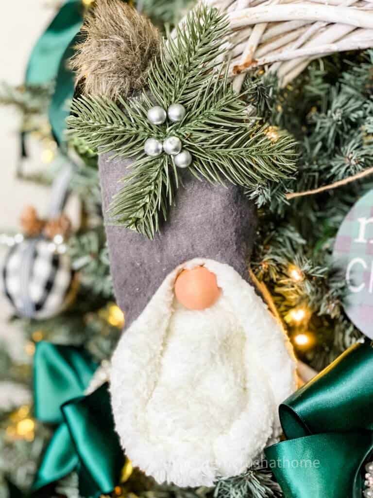 gnome shown on Christmas wreath