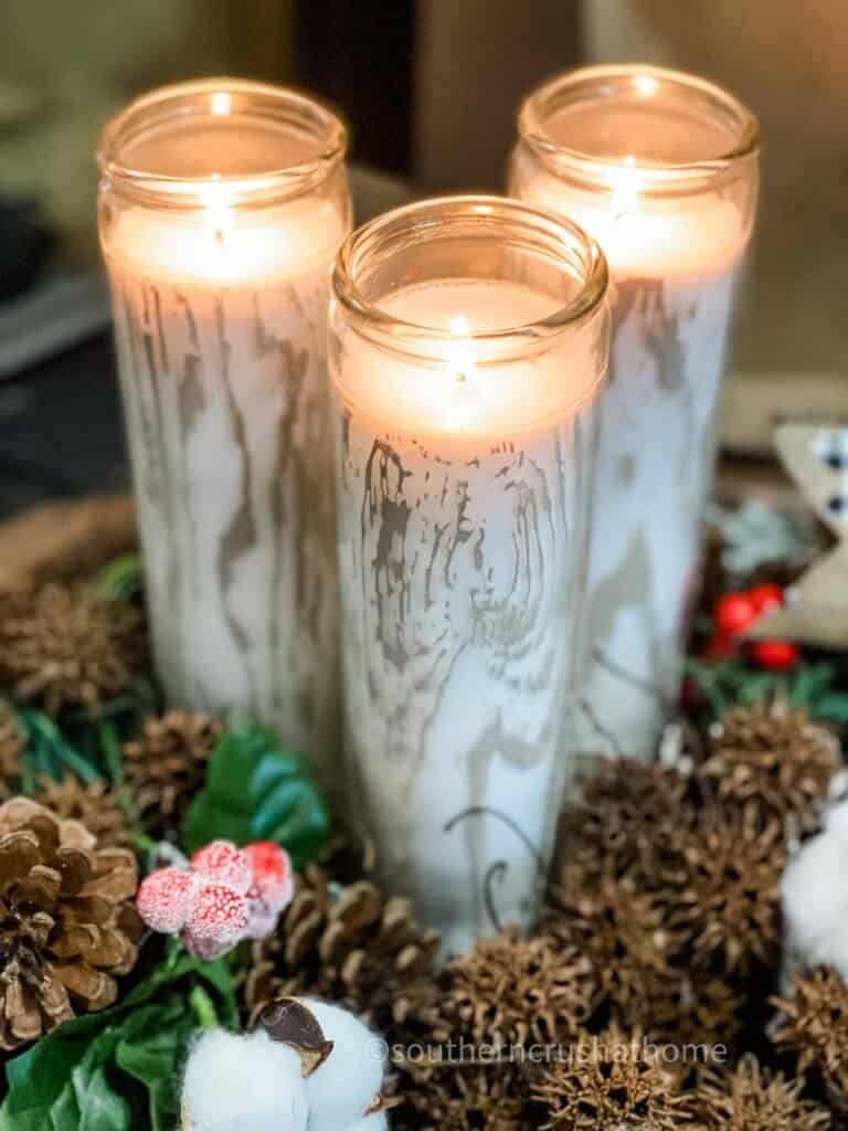 How to Make Faux Birch Logs (using Dollar Tree Candles)