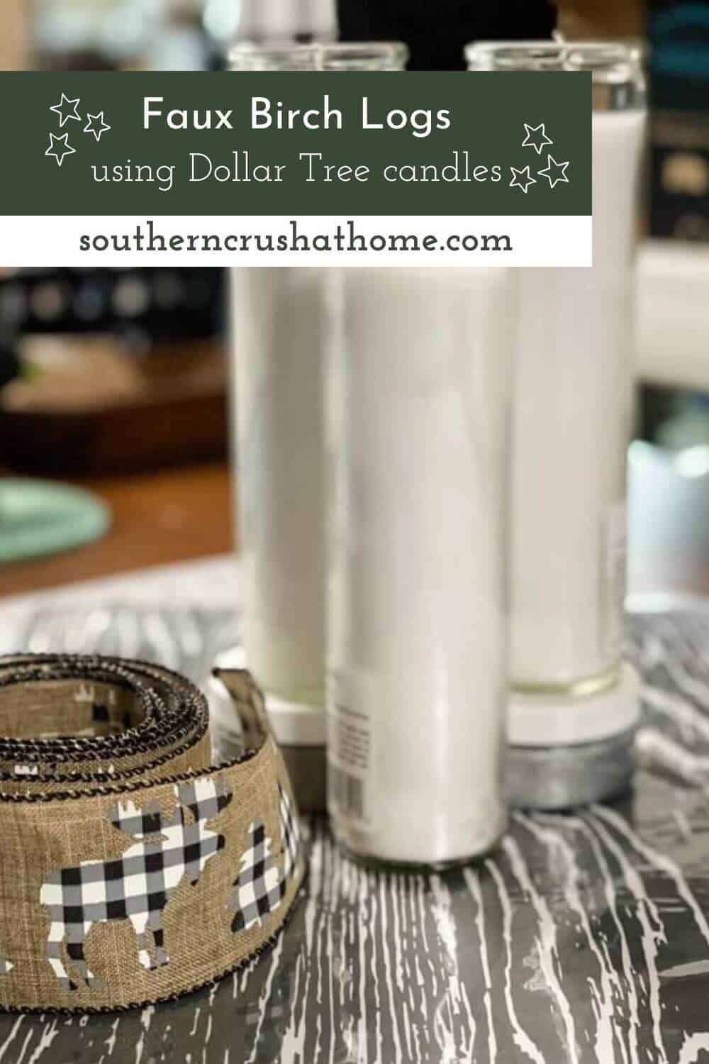 faux birch logs pin image with text