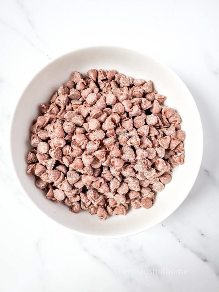 chocolate chips in bowl