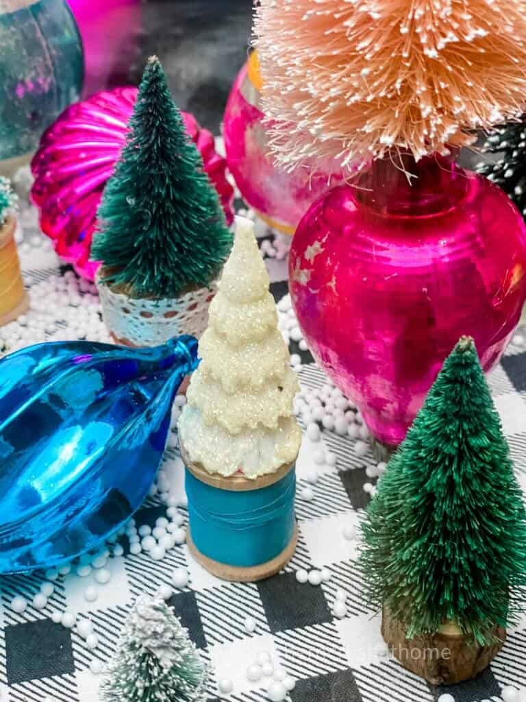 colorful bottle brush tree display
