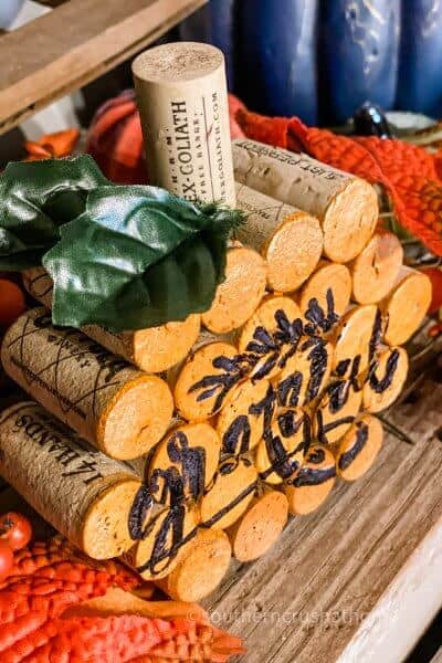 Wine Cork Pumpkin DIY angled