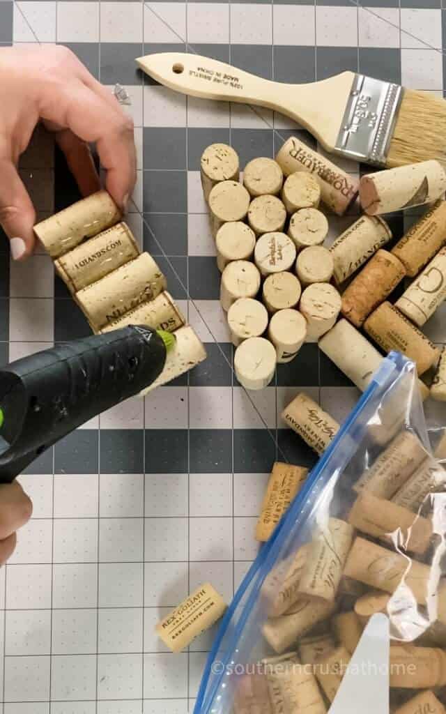 wine corks glued together