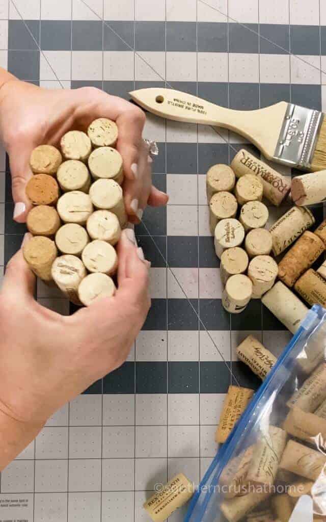 glued wine corks for pumpkin